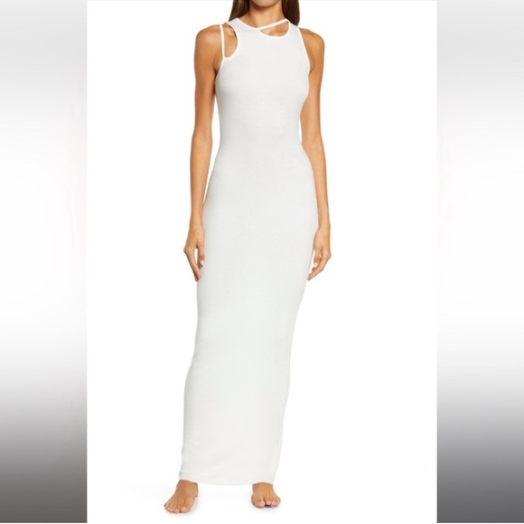 Skims ribbed cut out dress - bone - Picture 1 of 2